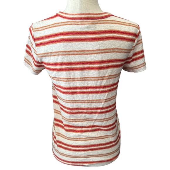 Madewell Red Ivory Striped Knit Tee Size S - Picture 4 of 6